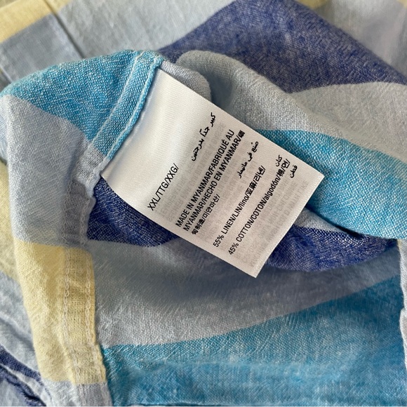 Mens Linen Blend BUNDLE 38x7 Shorts XXL Button Downs Plaid Coastal Summer Preppy - Picture 9 of 14